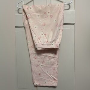 Soft pink cotton floral pajama bottoms